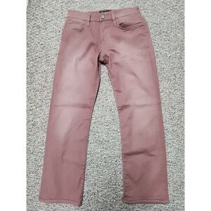 34 Heritage Men's Courage 32x32 Pink Mid-Rise Straight Jeans 30x29 Actual